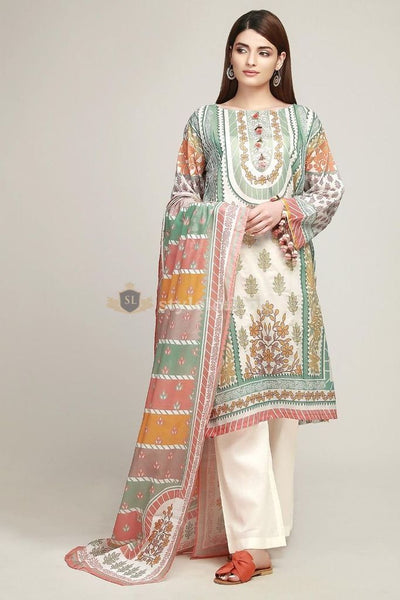 STYLE LOFT.PK Khaadi Lawn Collection 2019 Unstitched 3 Piece Suit -Off White -BF 19106
