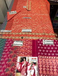 Khaadi Lawn Unstitched Embroidered 3Pc Dress KH-1801 Pink