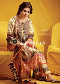 Khaadi Linen 3Piece, Wool Shawl KO-18401-B