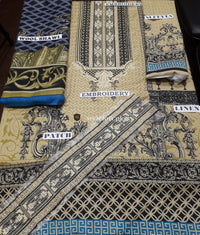 Khaadi Linen Three Piece with Shawl KH-1840-Beige