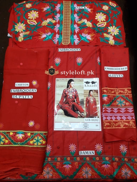 Khaadi Luxury Collection Limited Edition-2018-Red