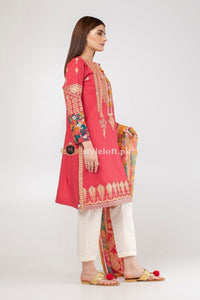Khaadi Spring Summer 2019 3pc Lawn Suit KDE-19701 Red
