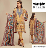 Khaadi Winter 3Piece with Wool Shawl KH-18402-Yellow