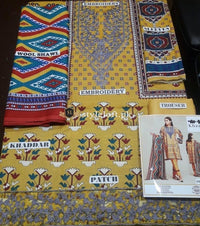 Khaadi Winter 3Piece with Wool Shawl KH-18402-Yellow