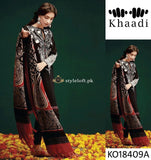 Khaadi Winter 3Piece, Wool Shawl KO-18409-Black