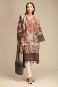 Khaadi Winter Khaddar 3Piece, Wool Shawl KM18404