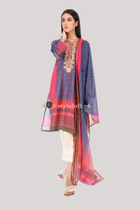 STYLE LOFT.PK Khaadi Winter Vibe Collection 2019 – KDPE19554-Blue 3PC Suit