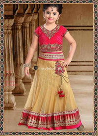 Kids Designer Linen Fabric 2Piece Pink Dress