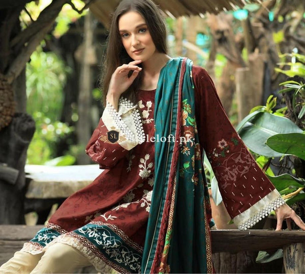 Lakhani LSM Flowery Winter Collection 3Piece FF-01