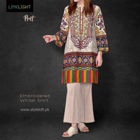 STYLE LOFT.PK Lime Light Embroidered Linen Unstitched 3 Piece Suit LL'19-01