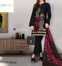 STYLE LOFT.PK Lime Light Lawn 3Pc Suit with Chiffon Dupatta P1989-Black