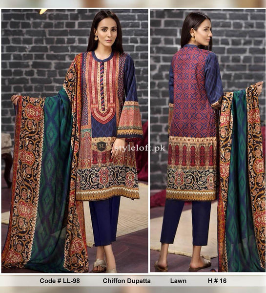 LimeLight 3Piece Unstitched Lawn Collection 2019 LL-LW1905
