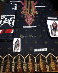 STYLE LOFT.PK LimeLight Linen Collection 2019 Unstitch 3PC Suit P2709-SSL-Black