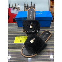 Louis Vuitton Women's Open Told Footbed Slide-Black