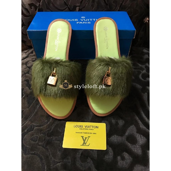 Louis Vuitton Women's Open Told Footbed Slide-Green