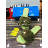 Louis Vuitton Women's Open Told Footbed Slide-Green