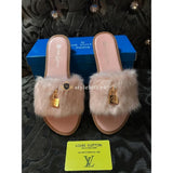 Louis Vuitton Women's Open Told Footbed Slide-Peach