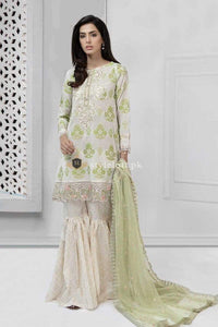 STYLE LOFT.PK Maria.B 3 Piece Linen Collection 2019 – Suit Olive Green DW-2232