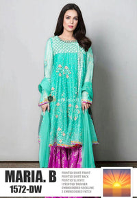 Maria.B 3Piece Lawn Dress with Chiffon Embroidered Dupatta