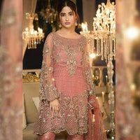 Maria.B Bridal Couture Chiffon Replica Unstitched 3Pc Suit BD-1809