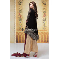 Maria.B Casual Chiffon Unstitched 3Pc Suit SF-1632-Black