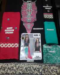 Maria.B Casuals Linen 3Piece DW-418-Black