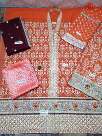 STYLE LOFT.PK Maria B Chiffon Collection Unstitched 3PC Suit MB-1905 Rust