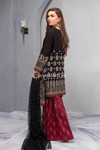 STYLE LOFT.PK Maria B Chiffon Eid Collection 2019 Unstitched 3 Piece Suit DW-2197-Black
