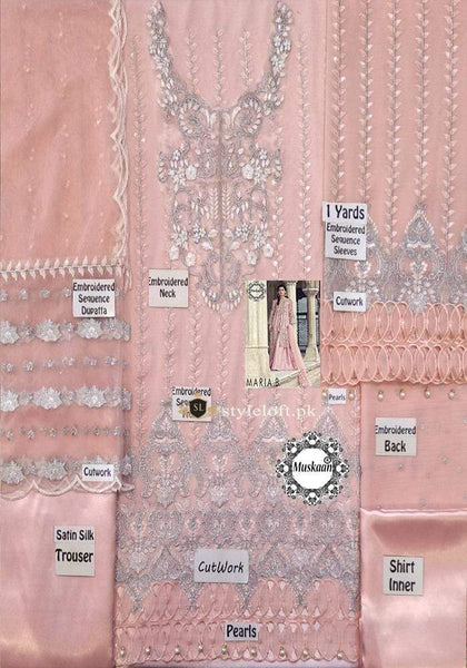 STYLE LOFT.PK Maria B Couture Bridal Collection 2019 Unstitched 3 Piece Suit-MC007