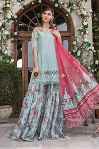 STYLE LOFT.PK Maria.B Eid Lawn Collection 2019 3Piece Suit D-601-Sea Green