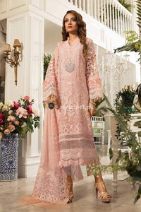 STYLE LOFT.PK MARIA.B. Eid Unstitched MBROIDERED 3Piece Chiffon Suit – Peachy Pink (BD-1602)