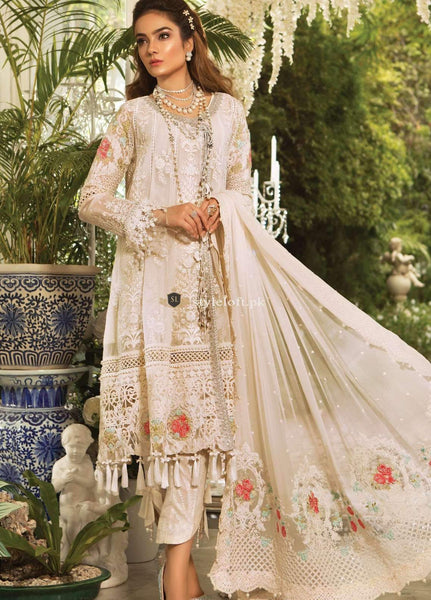 STYLE LOFT.PK Maria B Embroidered Chiffon Unstitched 3 Piece Suit MB19E 1604 - Eid Collection