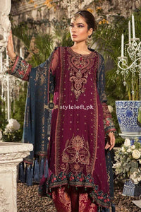 STYLE LOFT.PK Maria B Embroidered Chiffon Unstitched 3 Piece Suit MB19E 1605 - Eid Collection