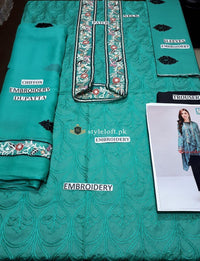 STYLE LOFT.PK Maria B Embroidered Lawn Collection 2019 3Pc Suit Green DW-2146