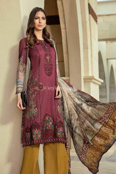 STYLE LOFT.PK Maria B Embroidered Lawn Collection 2019 Unstitched 3 Piece Suit- D-1913-A
