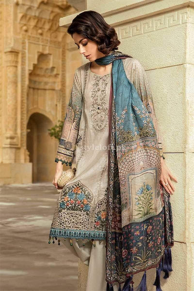 STYLE LOFT.PK Maria B Embroidered Lawn Collection 2019 Unstitched 3 Piece Suit- D-1913-B