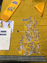 Maria.B Embroidered Lawn Collection 2Pc Suit dw-2184-yellow