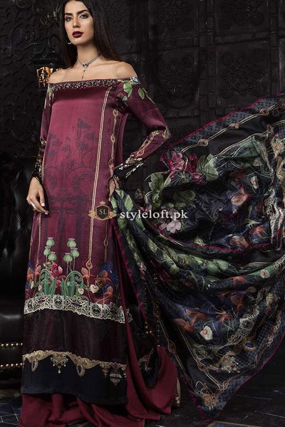 Maria.B Embroidered Lawn Collection 3Pc Replica Suit SF-08