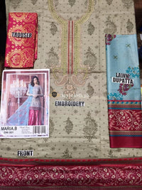 Maria.B Embroidered Lawn Replica Collection 3Pc Suit Sea-Green