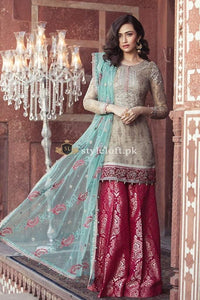 Maria.B Embroidered Lawn Replica Collection 3Pc Suit Sea-Green