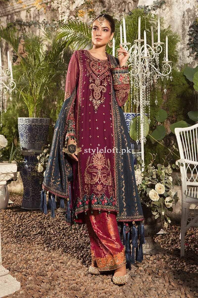 STYLE LOFT.PK Maria B Embroidered Lawn Unstitched 3 Piece Suit MB19E-1605 - Spring Summer Collection