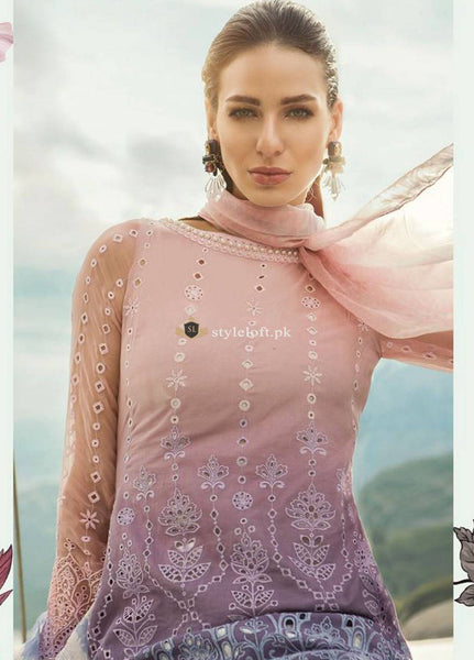 STYLE LOFT.PK Maria B Embroidered Lawn Unstitched 3 Piece Suit MB19L 04B - Spring / Summer Collection