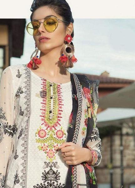 STYLE LOFT.PK Maria B Embroidered Lawn Unstitched 3 Piece Suit MB19L 05B - Spring / Summer Collection