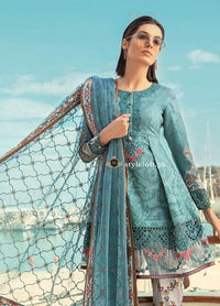 STYLE LOFT.PK Maria B Embroidered Lawn Unstitched 3 Piece Suit MB19L 15B - Spring / Summer Collection