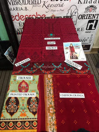 STYLE LOFT.PK Maria B Embroidered Lawn Unstitched 3 Piece Suit MB19L15B - Spring / Summer Collection