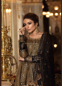 STYLE LOFT.PK Maria B Embroidered Zari Net Unstitched 3 Piece Suit MB18-W1 08 - Wedding Collection