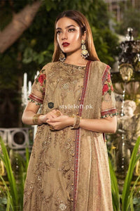 STYLE LOFT.PK Maria B Embroidered Zari Net Unstitched 3 Piece Suit MB19E 1606 - Luxury Chiffon Eid Collection