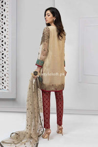 STYLE LOFT.PK Maria B Evening Wear Bridal Collection 3Pc Suit Beige SF-1913 Maysori