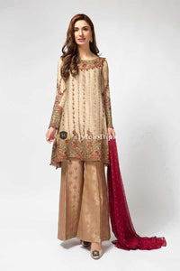 Maria.B Evening Wear Chiffon Collection Unstitched 3Pc SuitSF-1648B