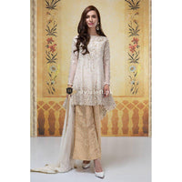 Maria.B Evening Wear Chiffon Unstitched 3Pc Suit SF-1632-Off White